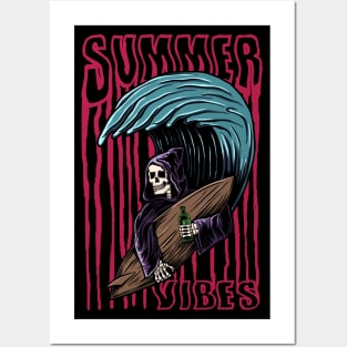 Surfing Summer Vibes Posters and Art